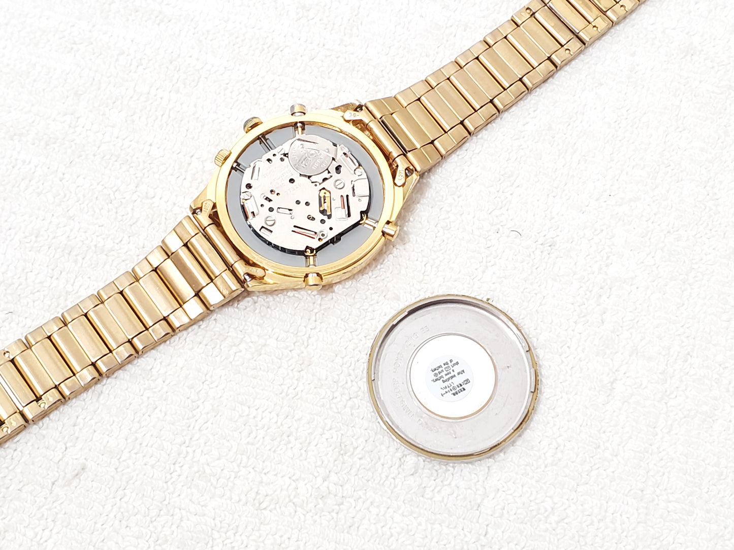 Seiko Men's Gold Tone Chronograph Date Alarm Quartz Watch Vintage