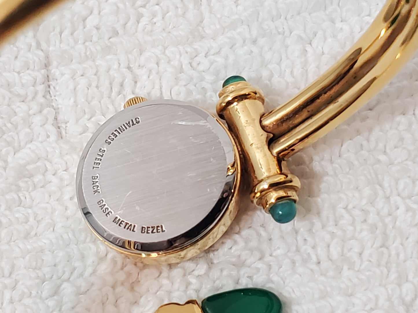 Bob Mackie Women's Vintage Quartz Gold Plated Quartz Watch Mother Pearl Dial