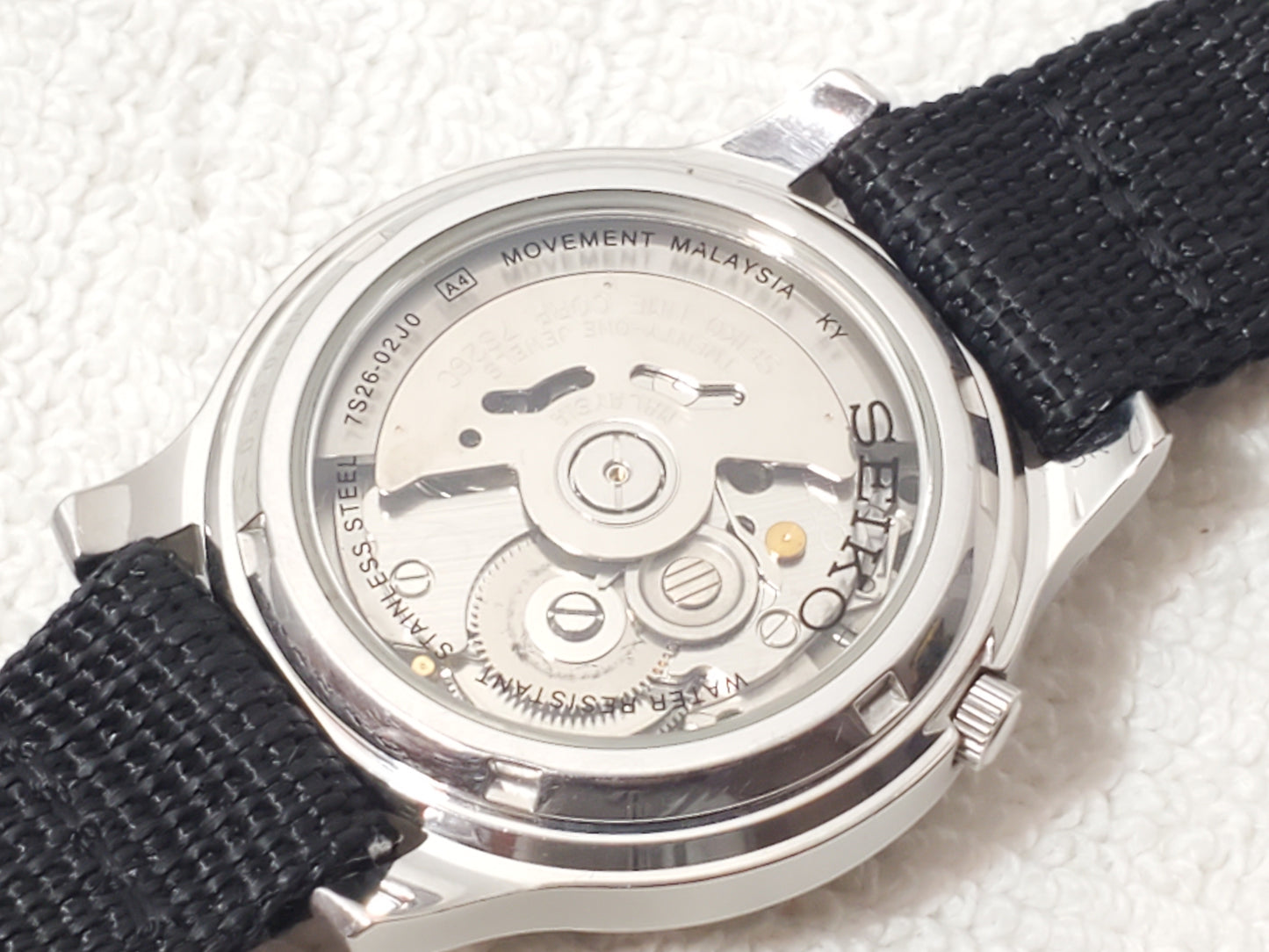 Seiko 5 Automatic Men's Watch 21 Jewels Day Date Military Field Vintage Black