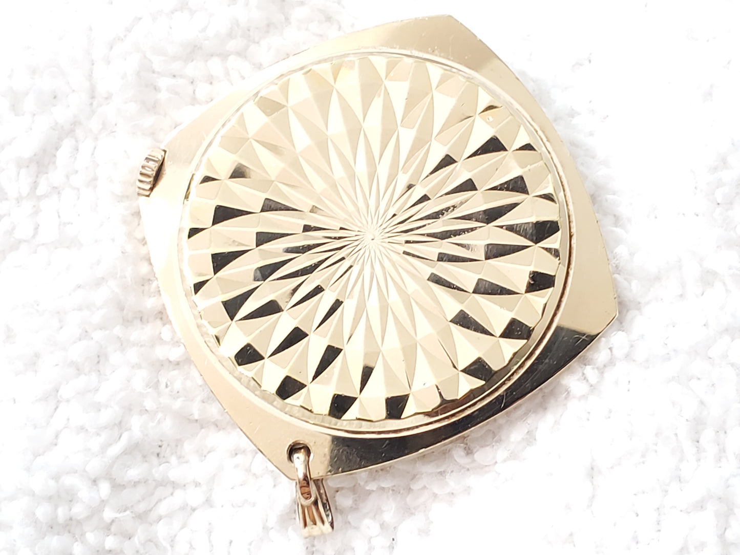 Vintage Bulova Swiss Women's Pendant Wind Up Watch 17 Jewels Microns Gold Plated