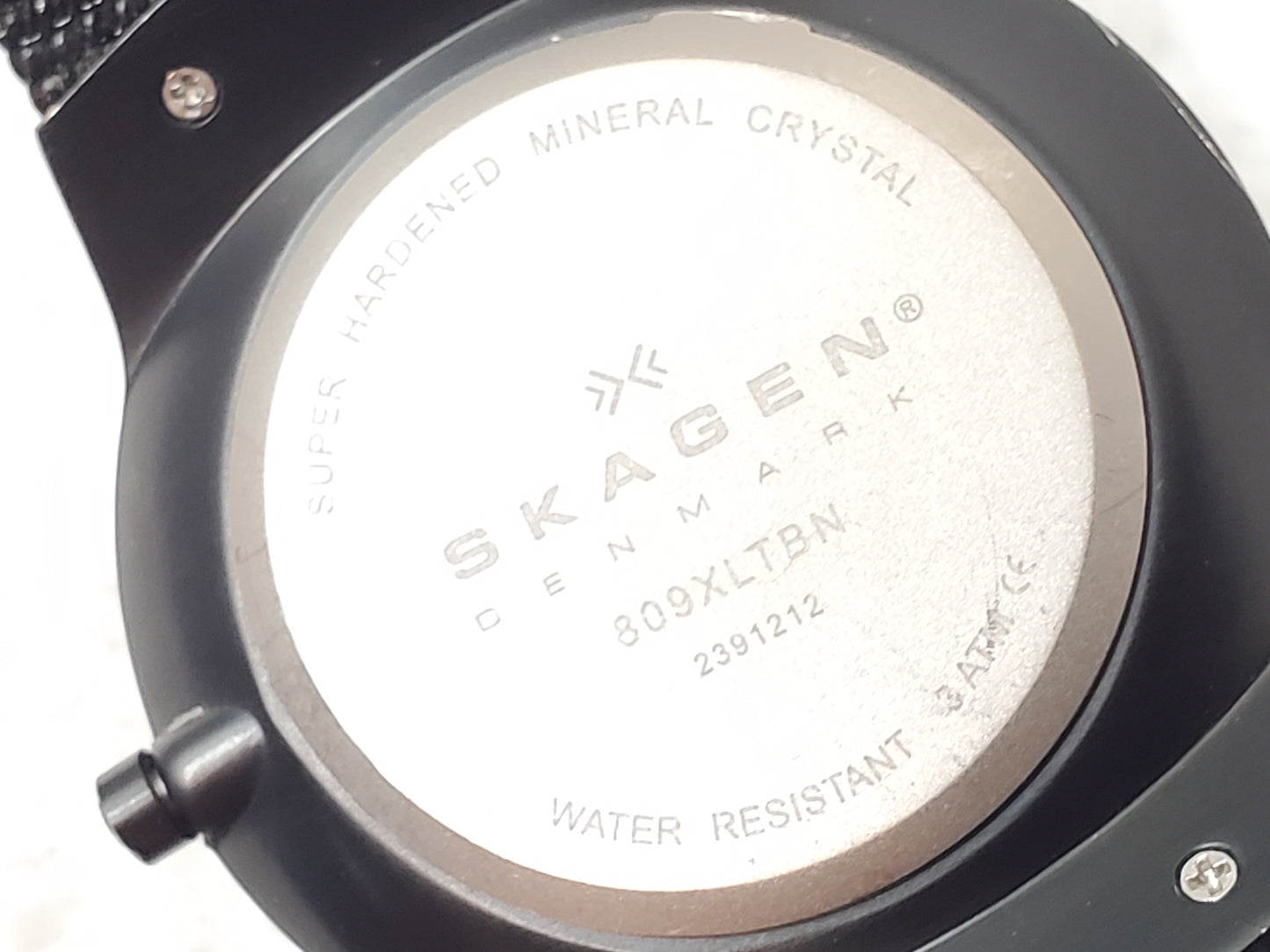 Skagen Men’s Black Mesh Stainless Steel Titanium Blue Dial Date Day Quartz Watch