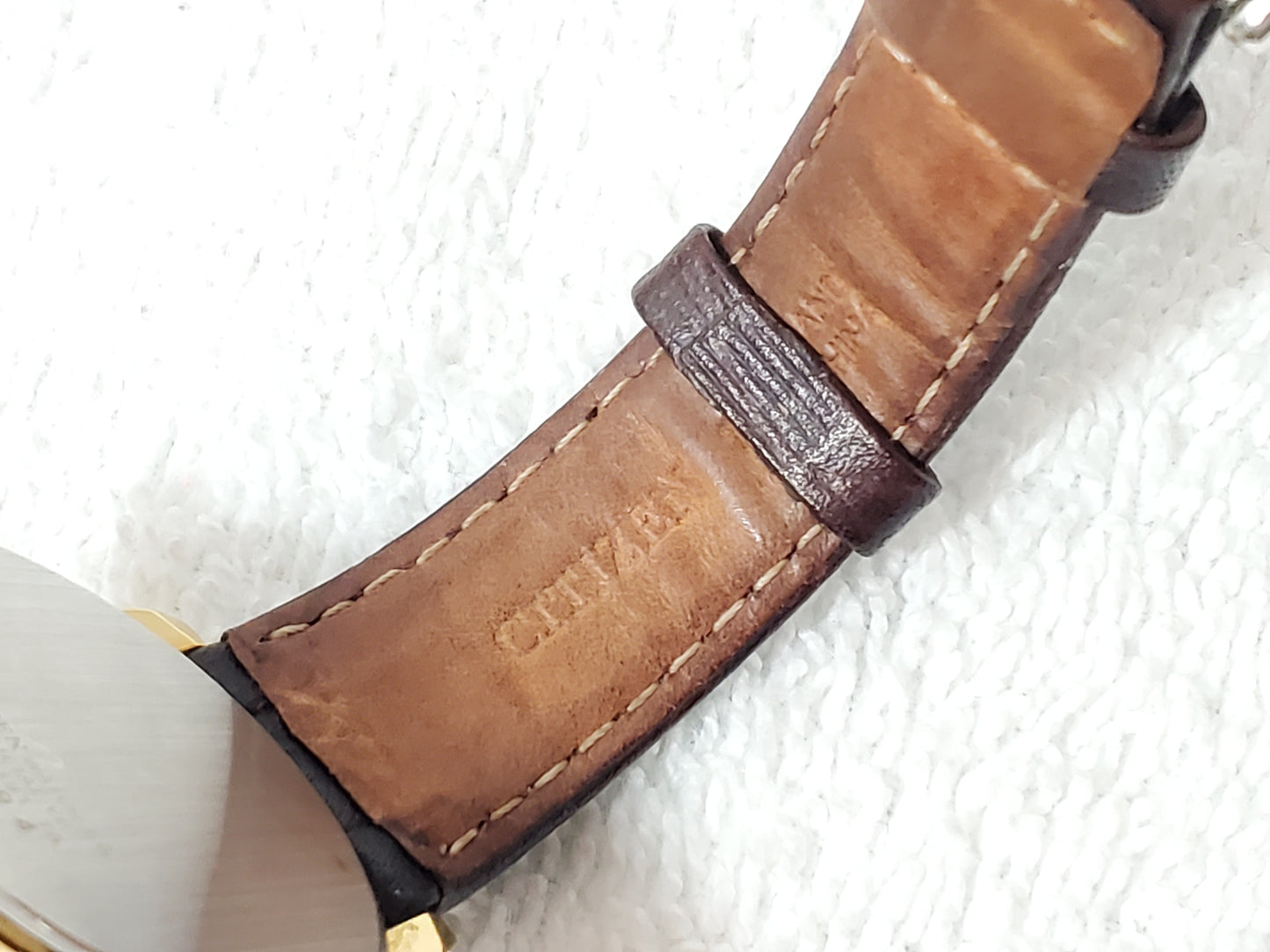 Citizen Men's Triple Calendar Vintage Watch Roman Numerals Gold Plated Leather