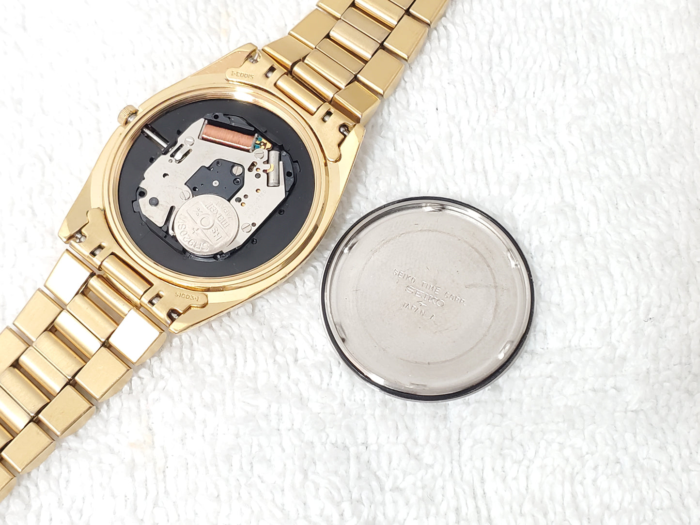 Vintage Seiko SQ Men's Presidential Watch Gold Tone Day Date Watch 1 Jewel