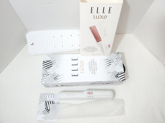 Elle Luxe Cordless USB Rechargeable Double Ceramic Flat Iron Multiple Heat Set