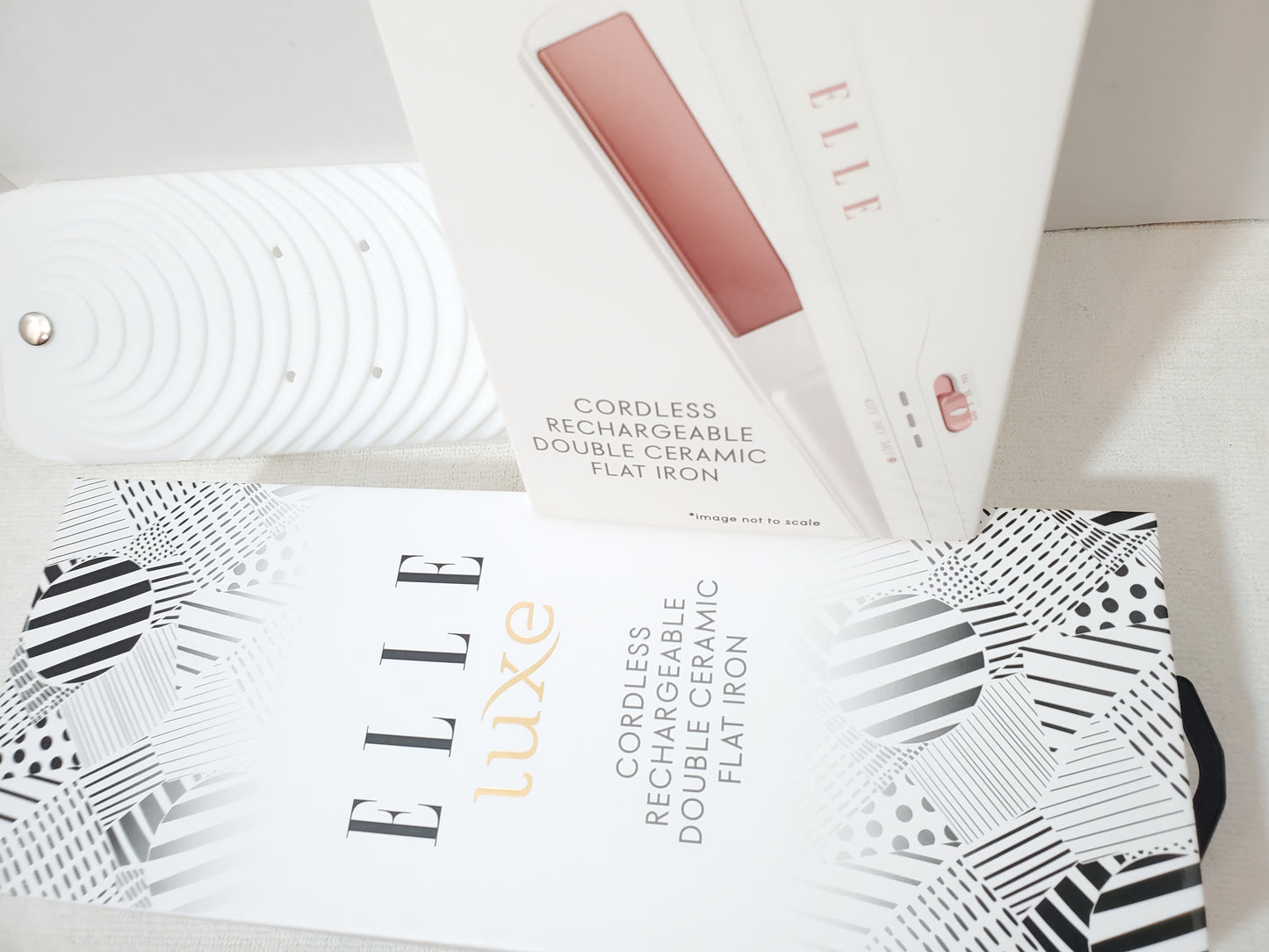 Elle Luxe Cordless USB Rechargeable Double Ceramic Flat Iron Multiple Heat Set