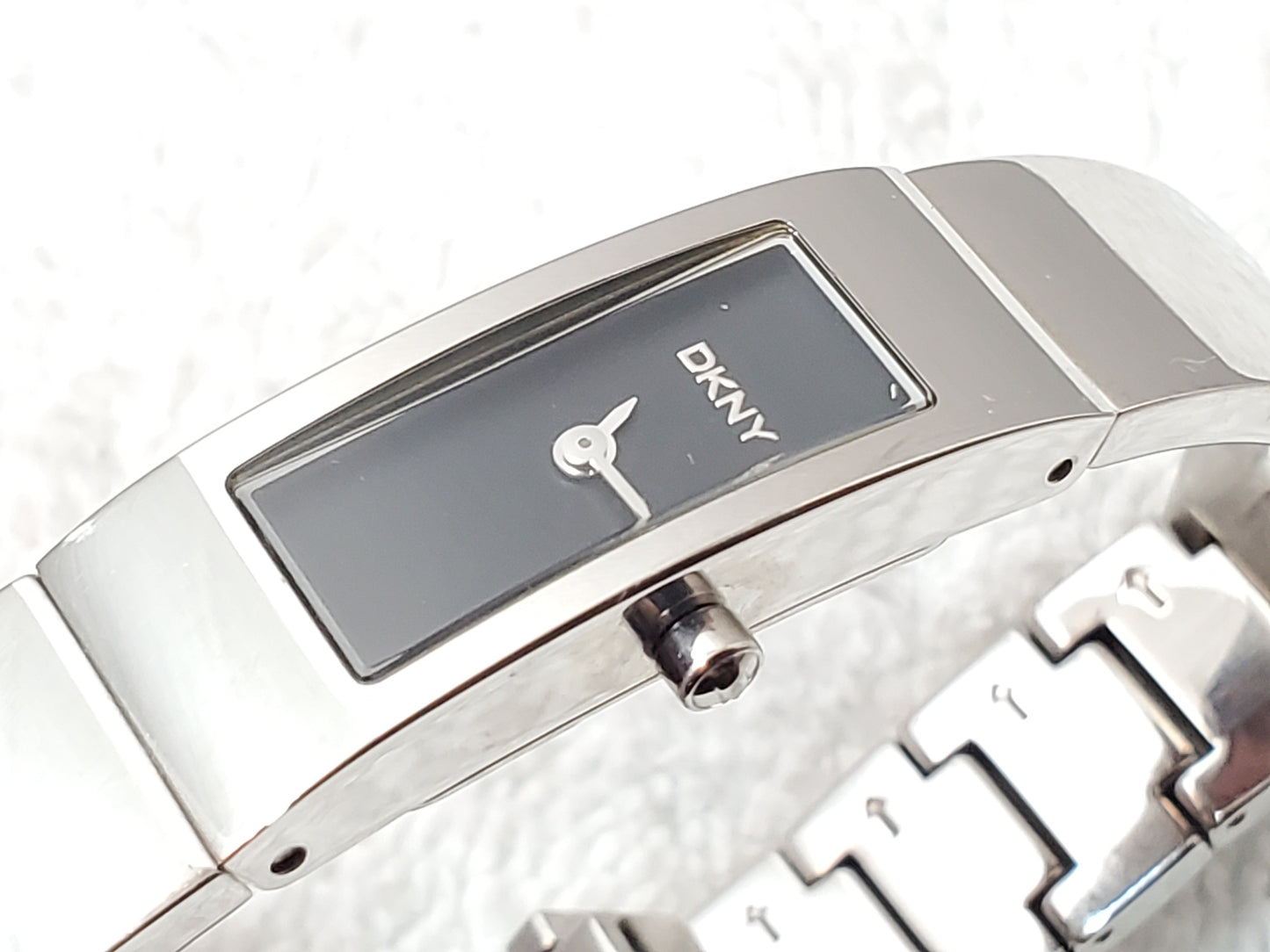 DKNY NY-3251 Women's Stainless Steel Bangle Cuff Watch 7 Jewels Black Dial Women