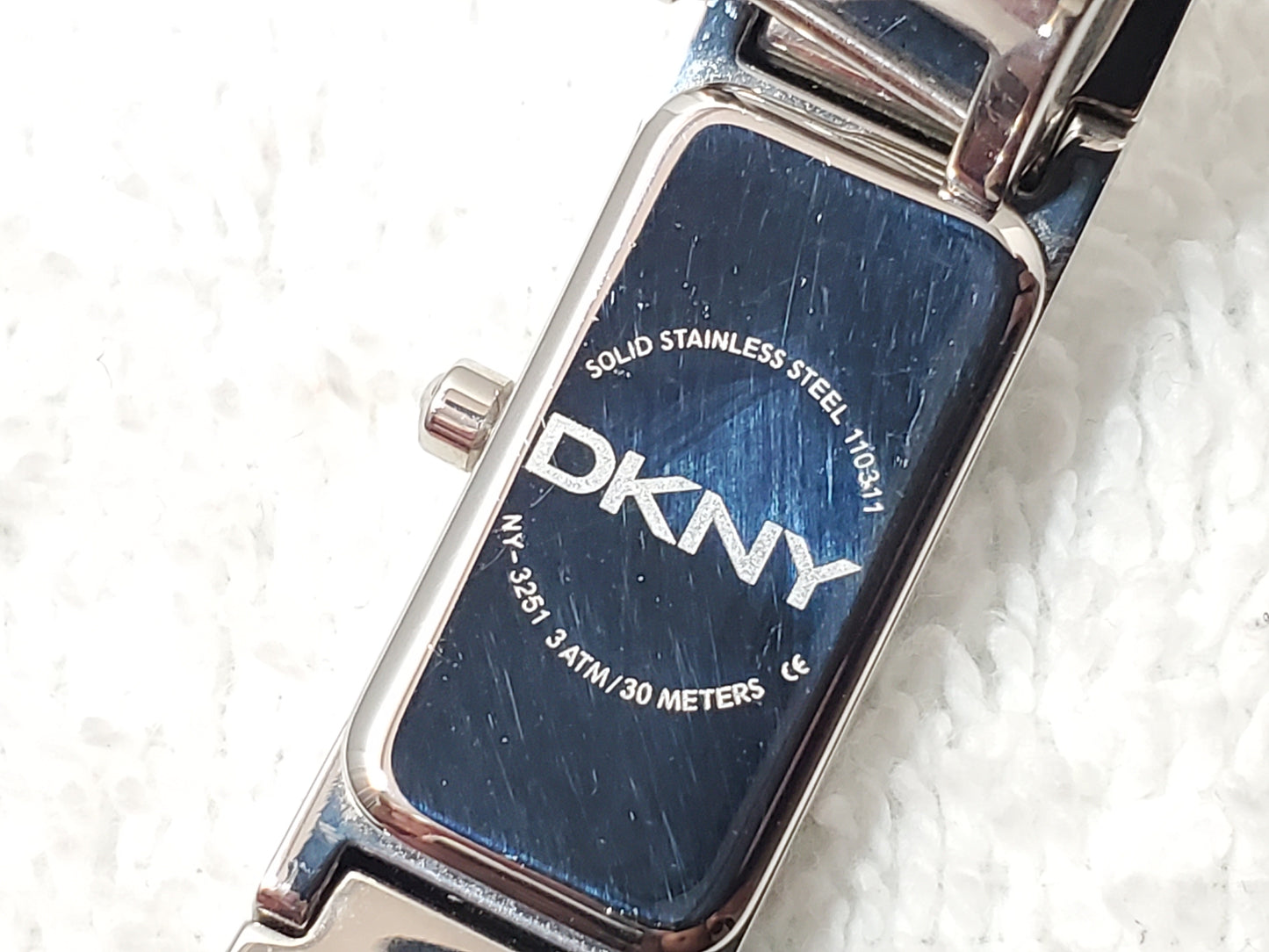 DKNY NY-3251 Women's Stainless Steel Bangle Cuff Watch 7 Jewels Black Dial Women