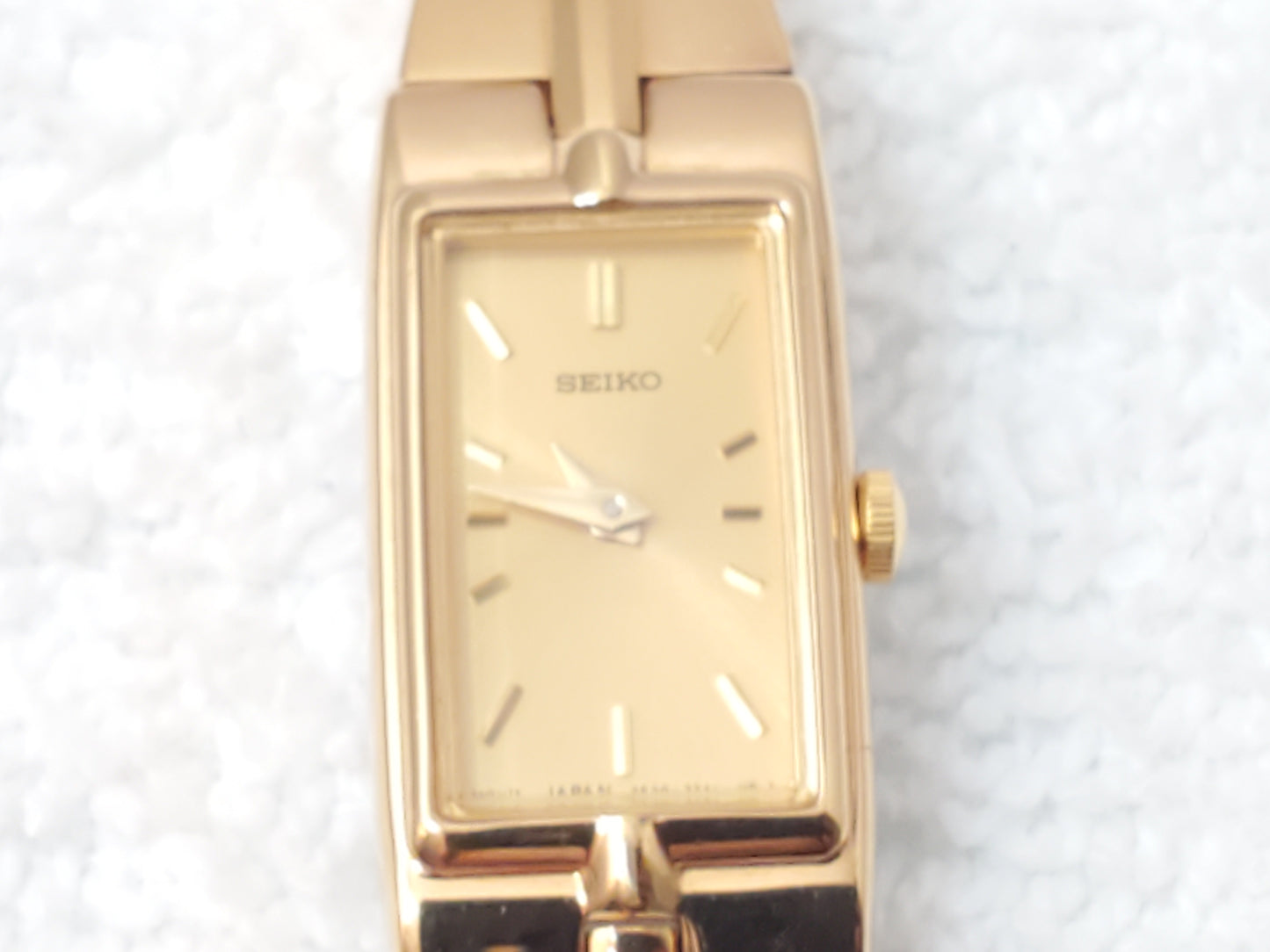 Vintage Seiko Tank Women's Quartz Petite Watch One Jewel Gold Plated