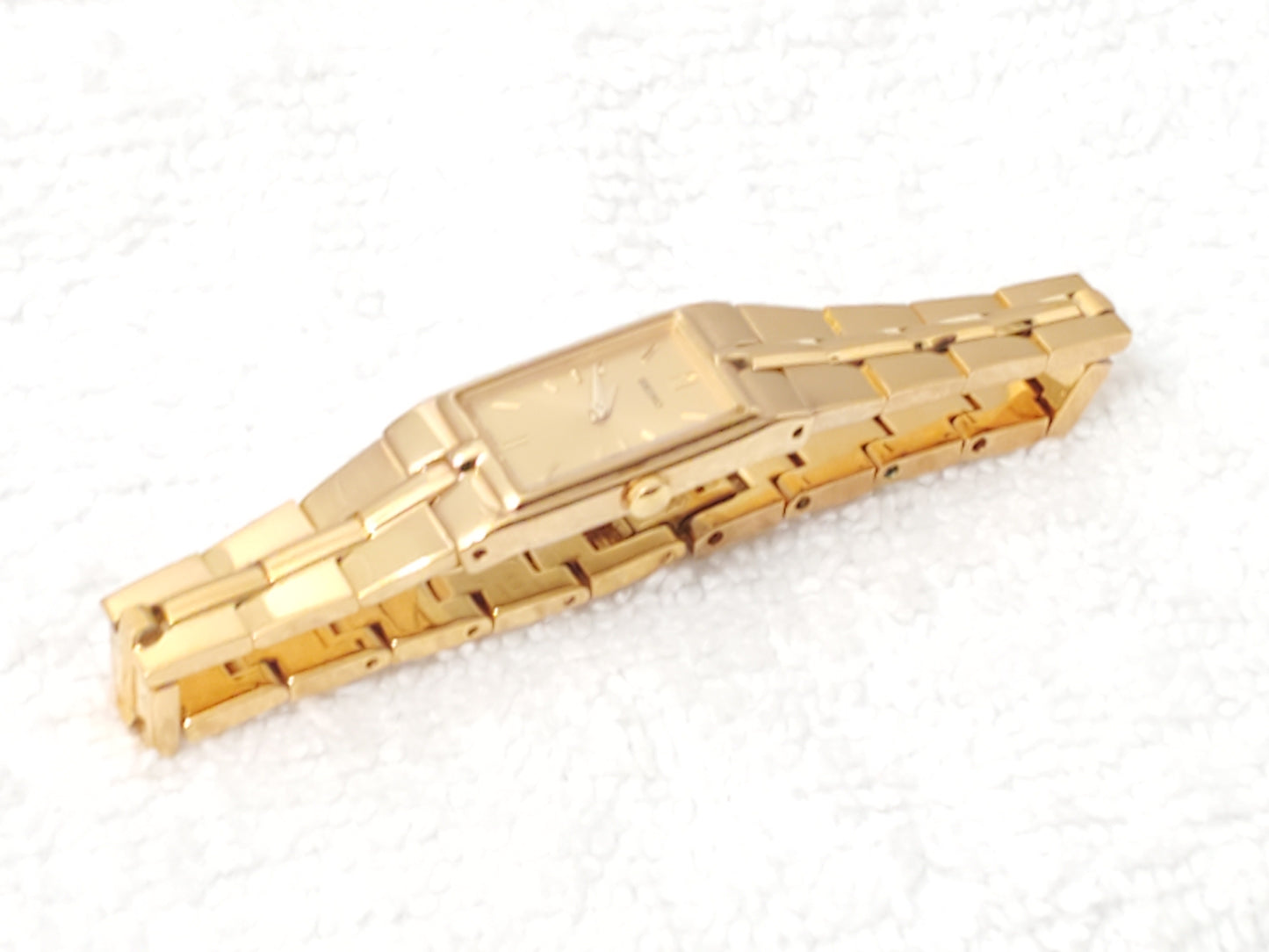 Vintage Seiko Tank Women's Quartz Petite Watch One Jewel Gold Plated