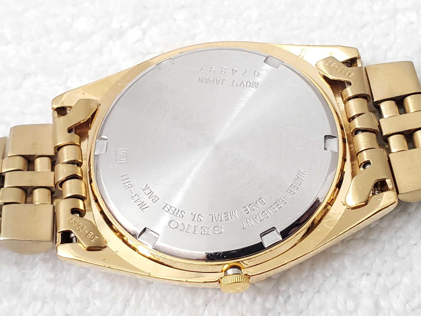 Vintage Seiko Men's Presidential Gold Tone Day Date Quartz Watch One Jewel