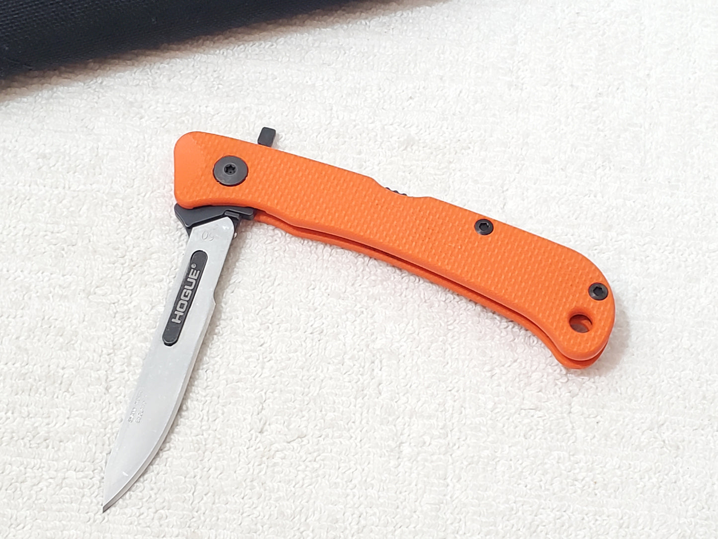 Hogue Expel Scalpel 2.5" Blade Folding Knife Orange G10 Handle 35834 With Pouch