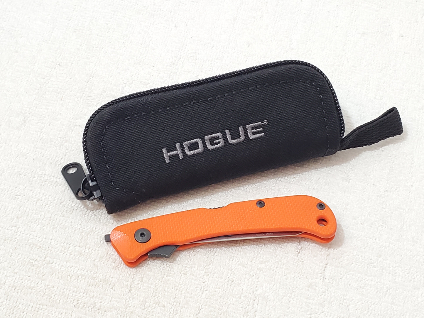 Hogue Expel Scalpel 2.5" Blade Folding Knife Orange G10 Handle 35834 With Pouch