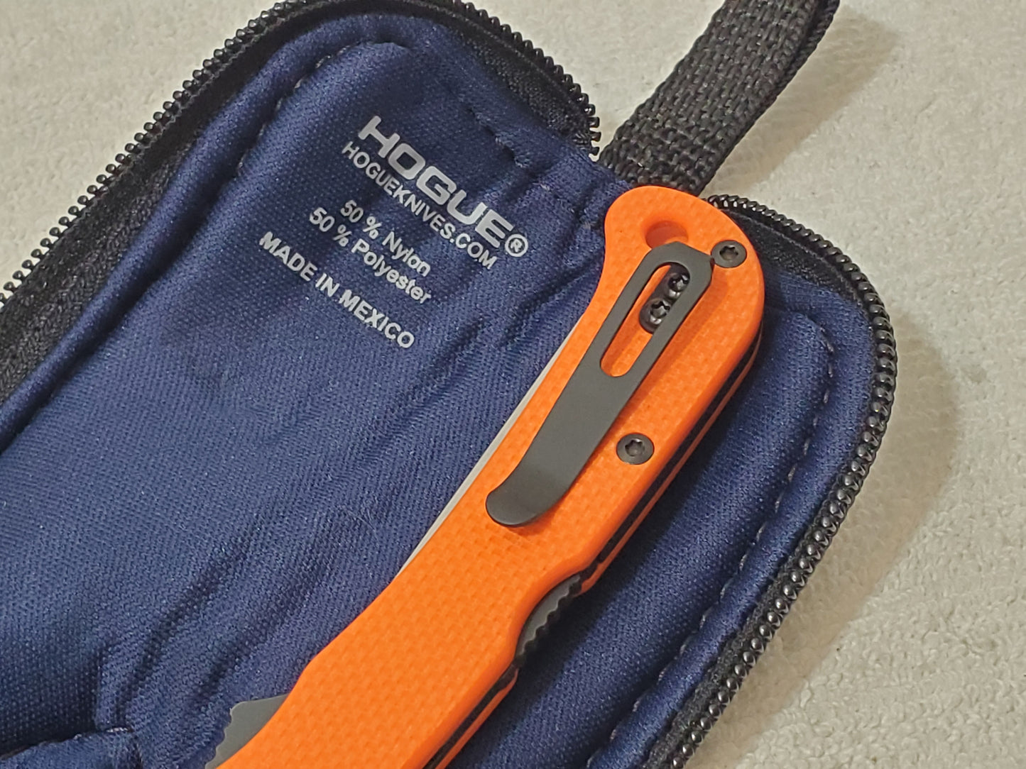 Hogue Expel Scalpel 2.5" Blade Folding Knife Orange G10 Handle 35834 With Pouch