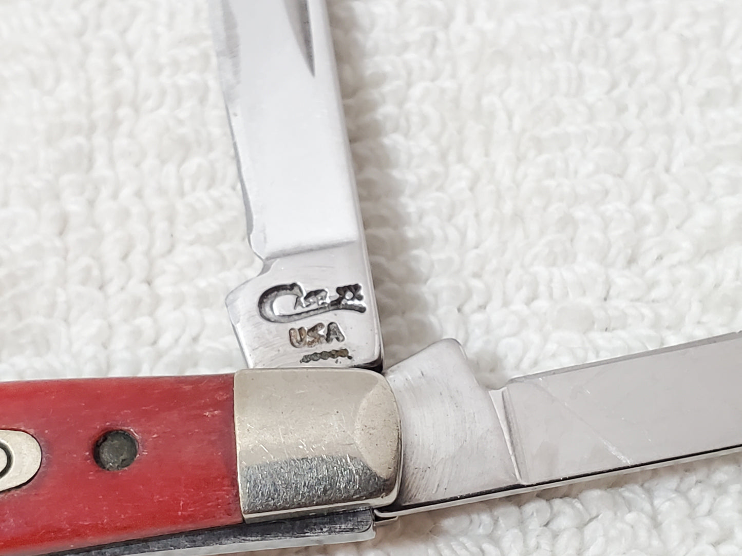 Vintage 1980's Case XX DR6333 SS Smal Stockman Pocket Knife Red Bone 3 Blade