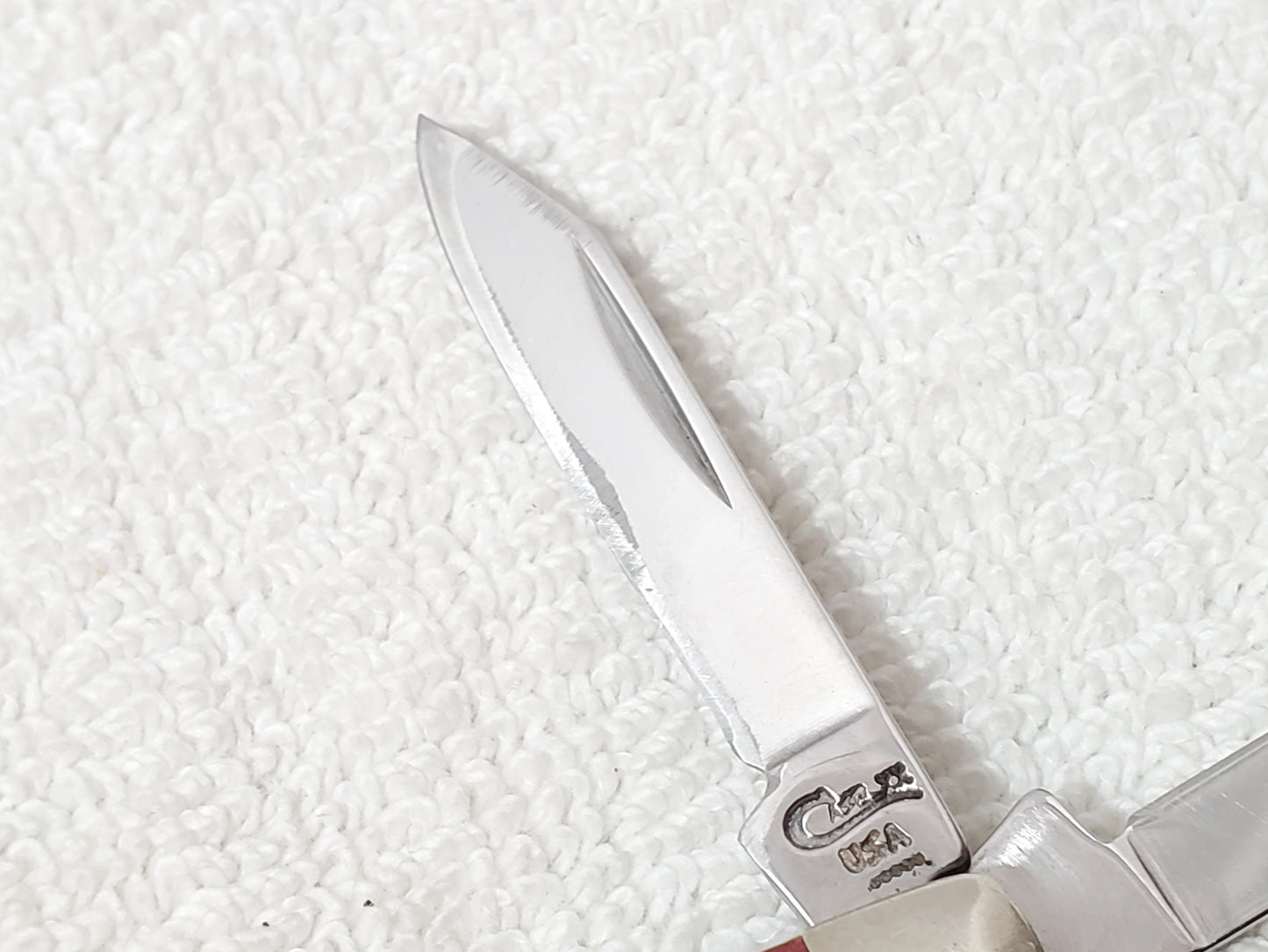 Vintage 1980's Case XX DR6333 SS Smal Stockman Pocket Knife Red Bone 3 Blade
