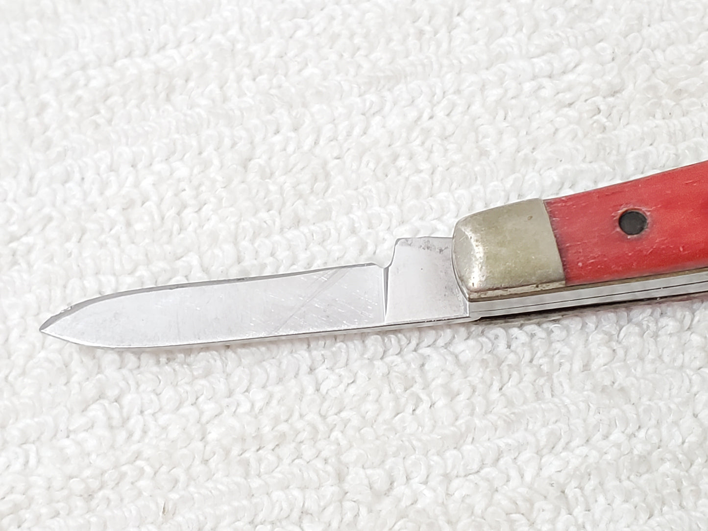 Vintage 1980's Case XX DR6333 SS Smal Stockman Pocket Knife Red Bone 3 Blade