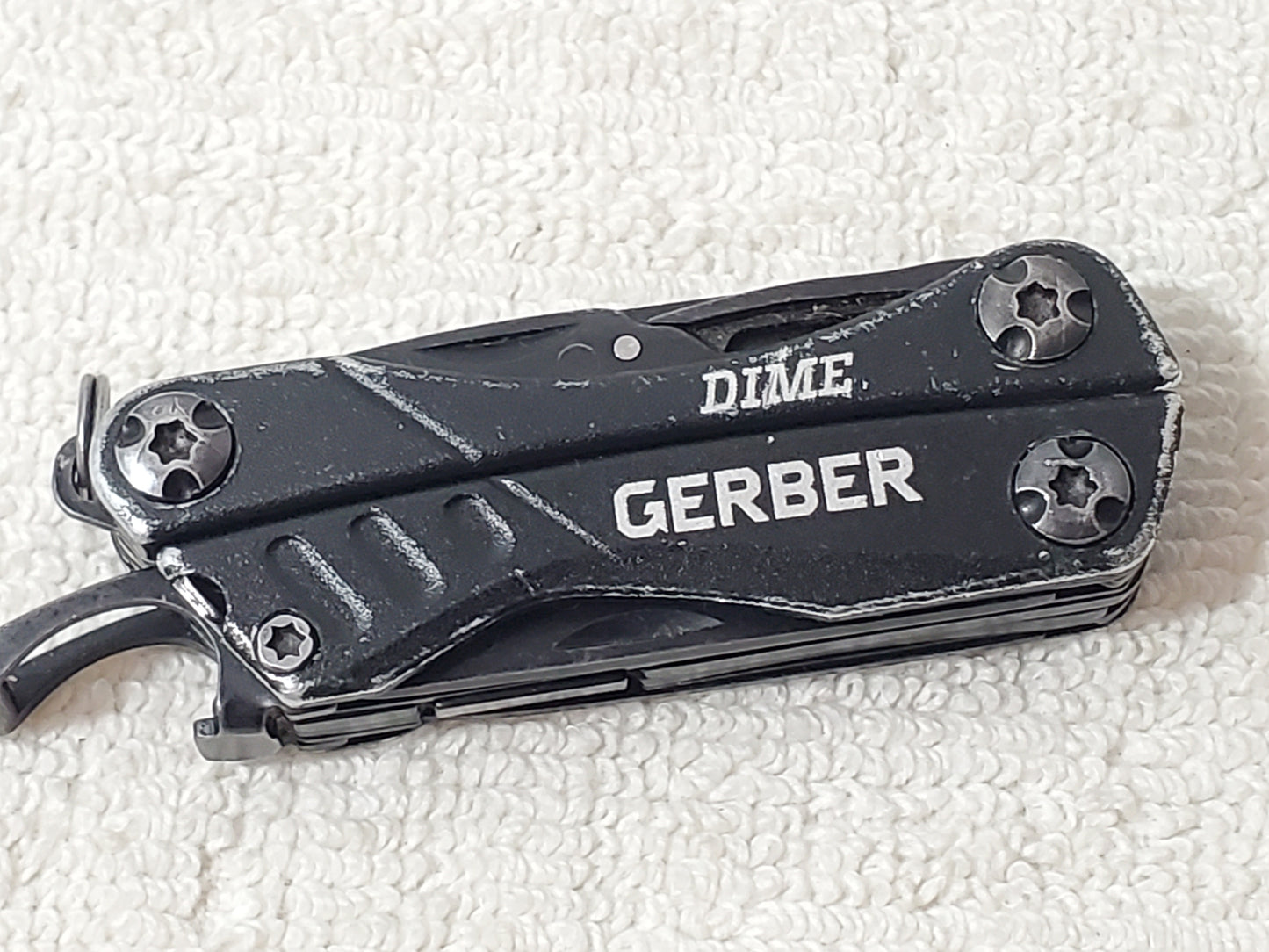 Gerber Dime Black Mini Multi-Tool Black Compact Keychain Pliers Scissors Tool