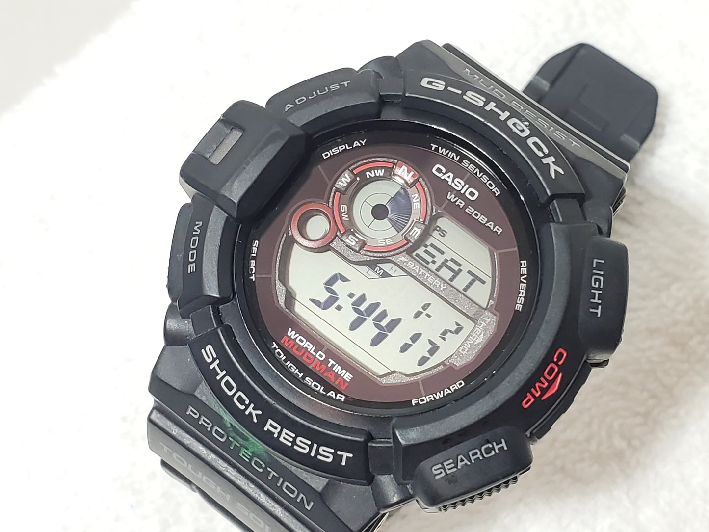 Casio G Shock Mudman G-9300 Black Tough Solar Twin Sensors Men's Watch 20 BAR