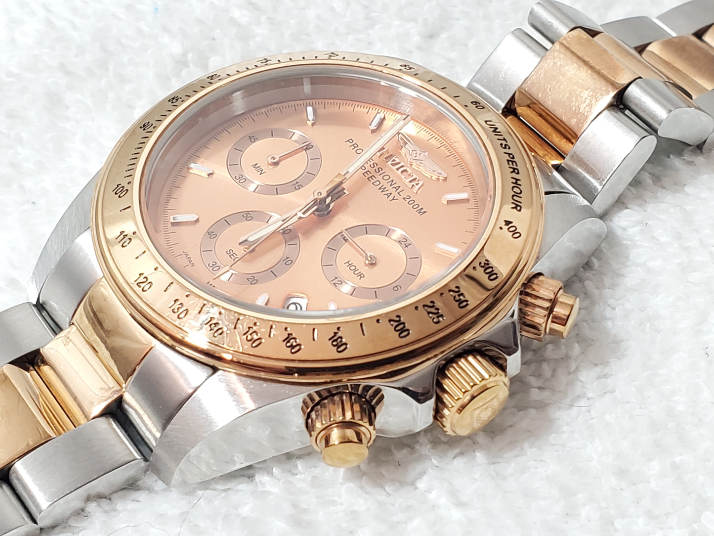 Invicta 6933 Speedway Men's Chronograph Date Watch Rose Gold Tone WR 200 Meters