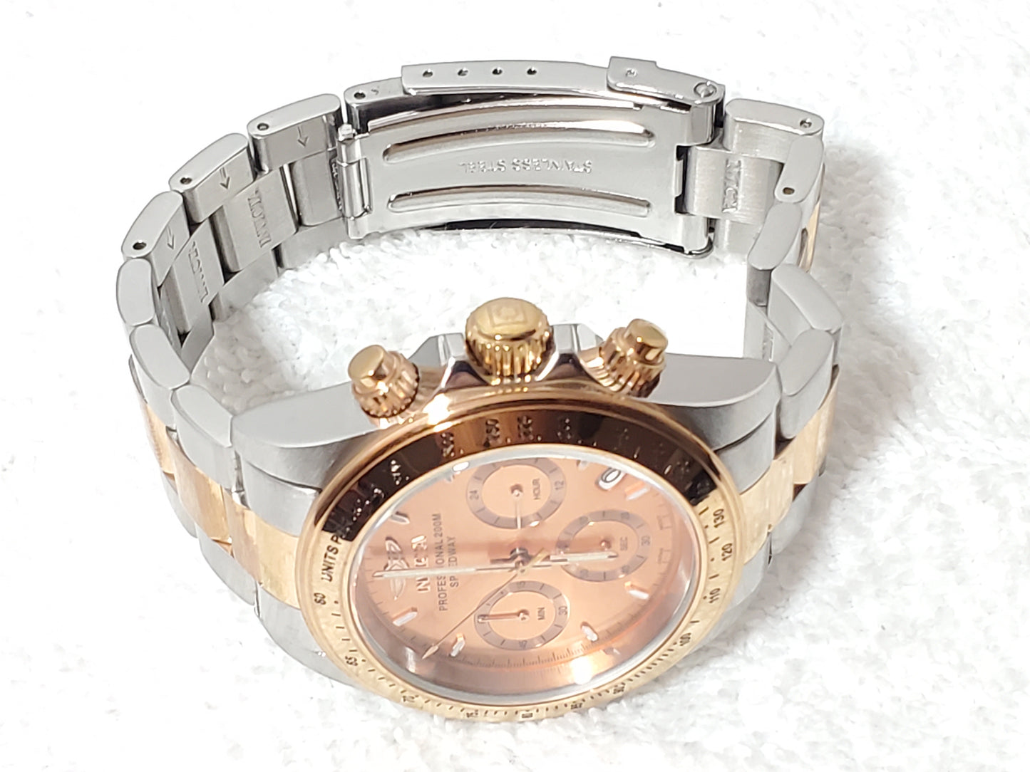 Invicta 6933 Speedway Men's Chronograph Date Watch Rose Gold Tone WR 200 Meters