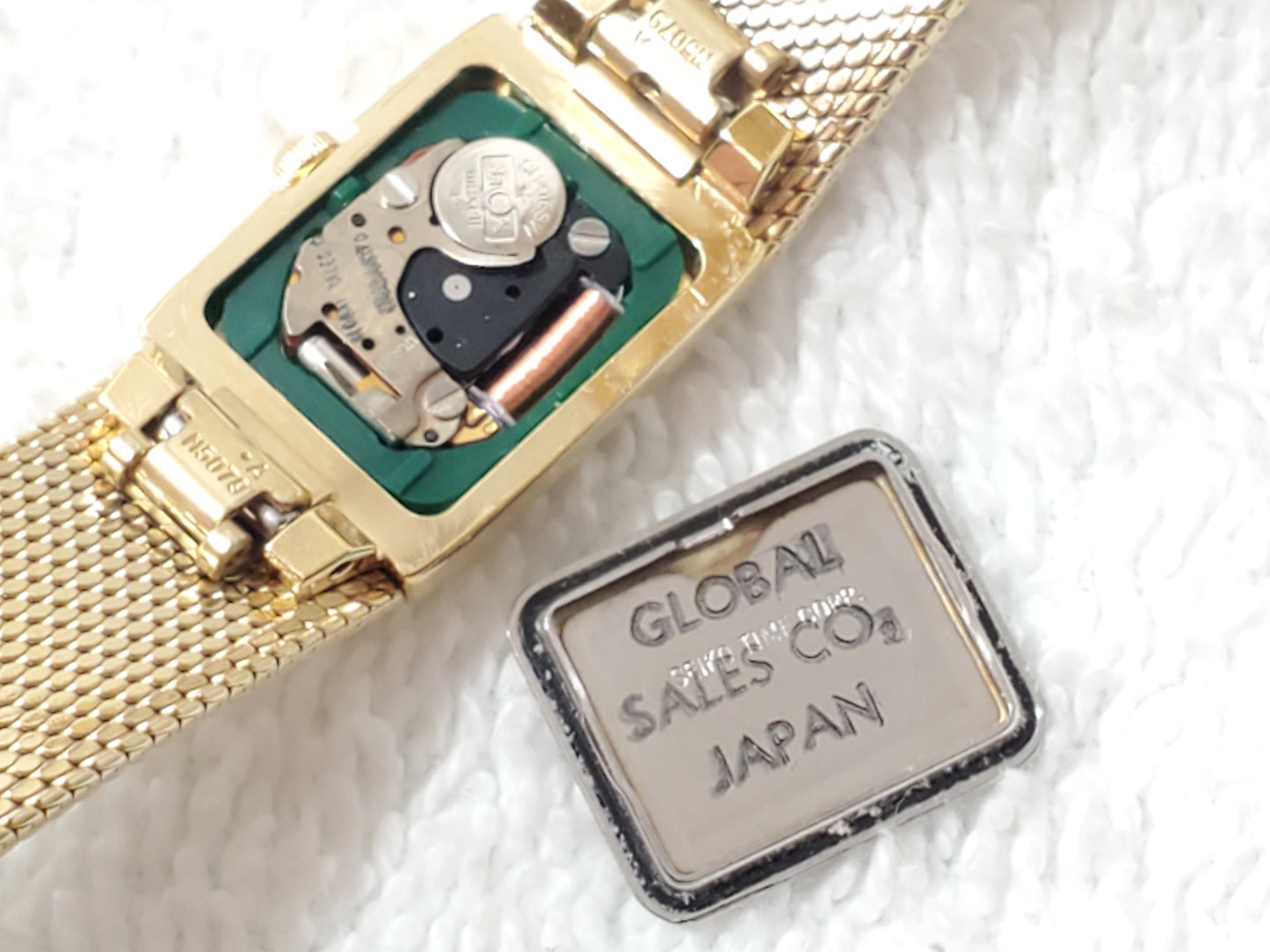 Vintage Seiko Women's Quartz Dress Gold Plated Tank Watch Mesh Band 1F20-5C00