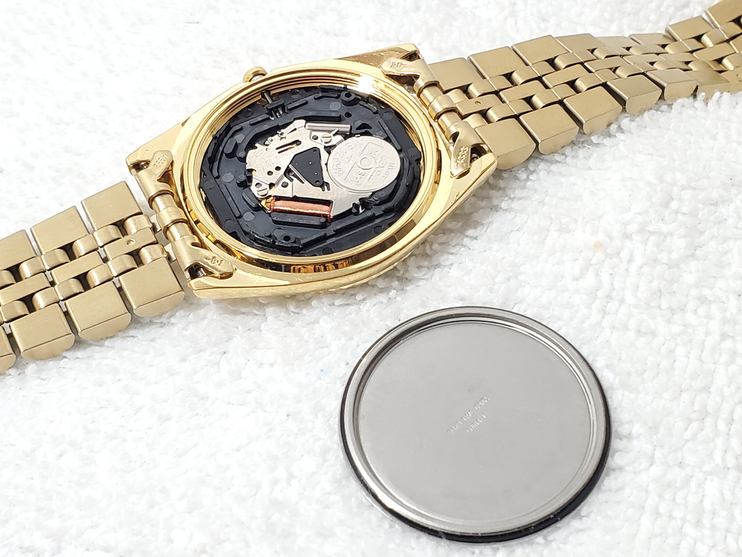 Vintage Seiko Men's Presidential Quartz Watch Gold Tone Day Date Watch One Jewel