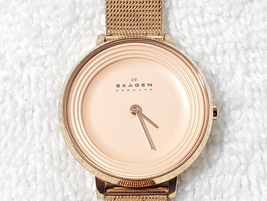 Skagen Ditte Women's Quartz Watch Rose Gold Tone Stainless Steel Mesh Band