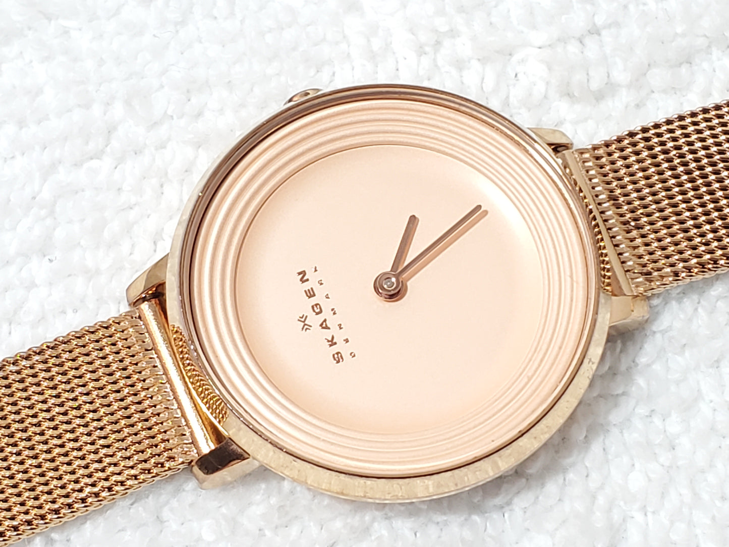 Skagen Ditte Women's Quartz Watch Rose Gold Tone Stainless Steel Mesh Band