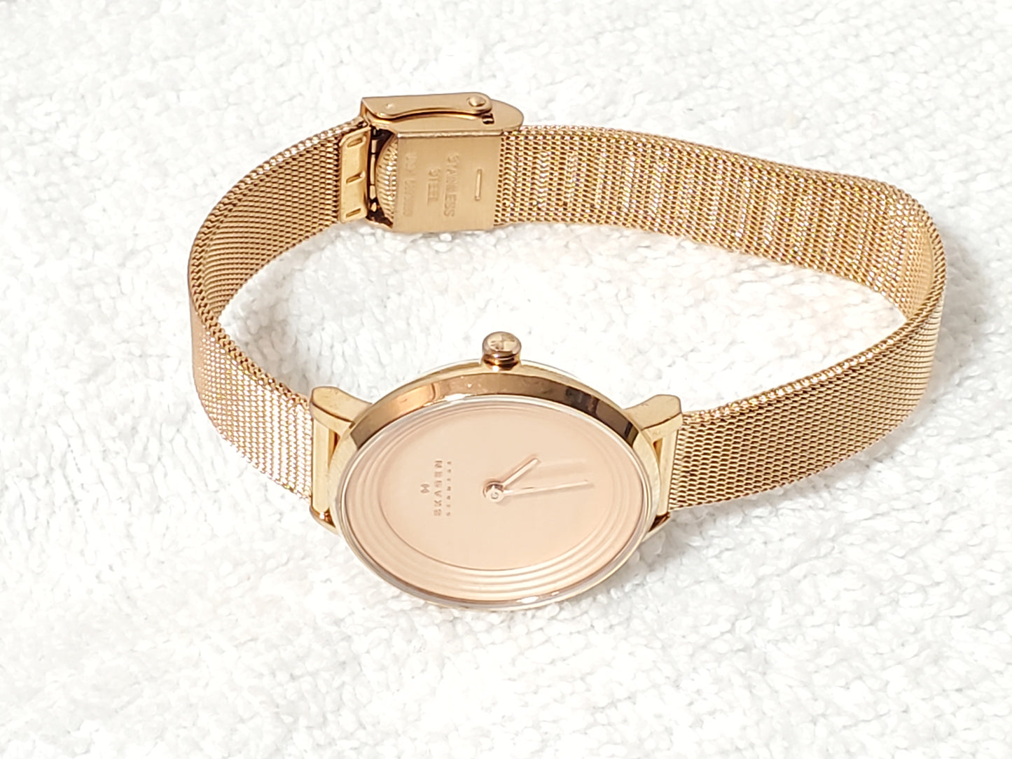 Skagen Ditte Women's Quartz Watch Rose Gold Tone Stainless Steel Mesh Band