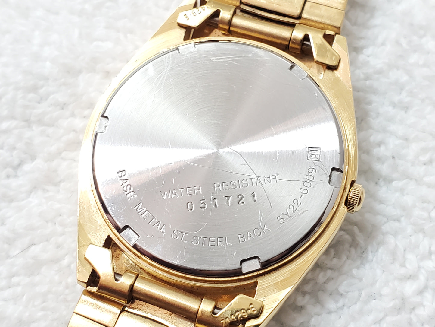 Seiko SQ Vintage Men's Gold Tone Date Quartz Watch Roman Numeral One Jewel