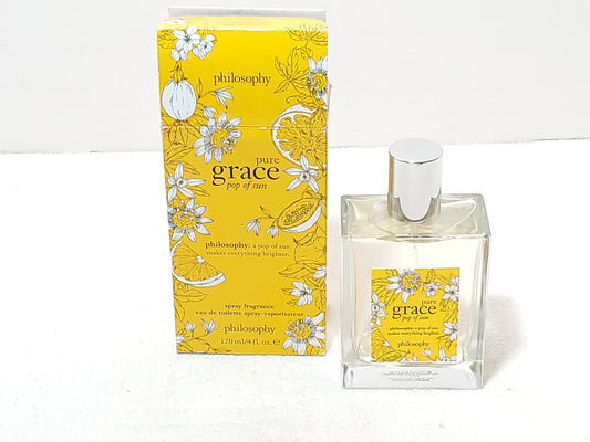 Philosophy Pure Grace Pop of Sun Eau de Toilette Spray 4 oz / 120ml NIB