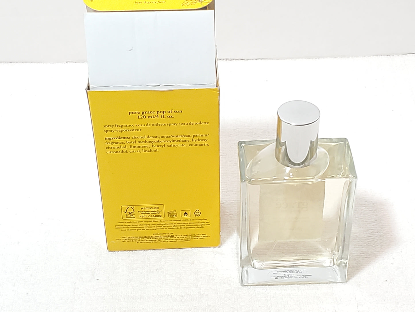 Philosophy Pure Grace Pop of Sun Eau de Toilette Spray 4 oz / 120ml NIB