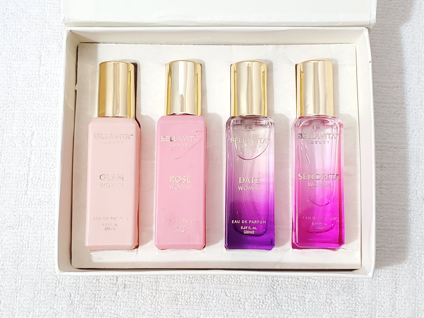 BELLAVITA Luxury Perfume Gift Set For Her 4x20ml EDP Glam Rose Date Senorita