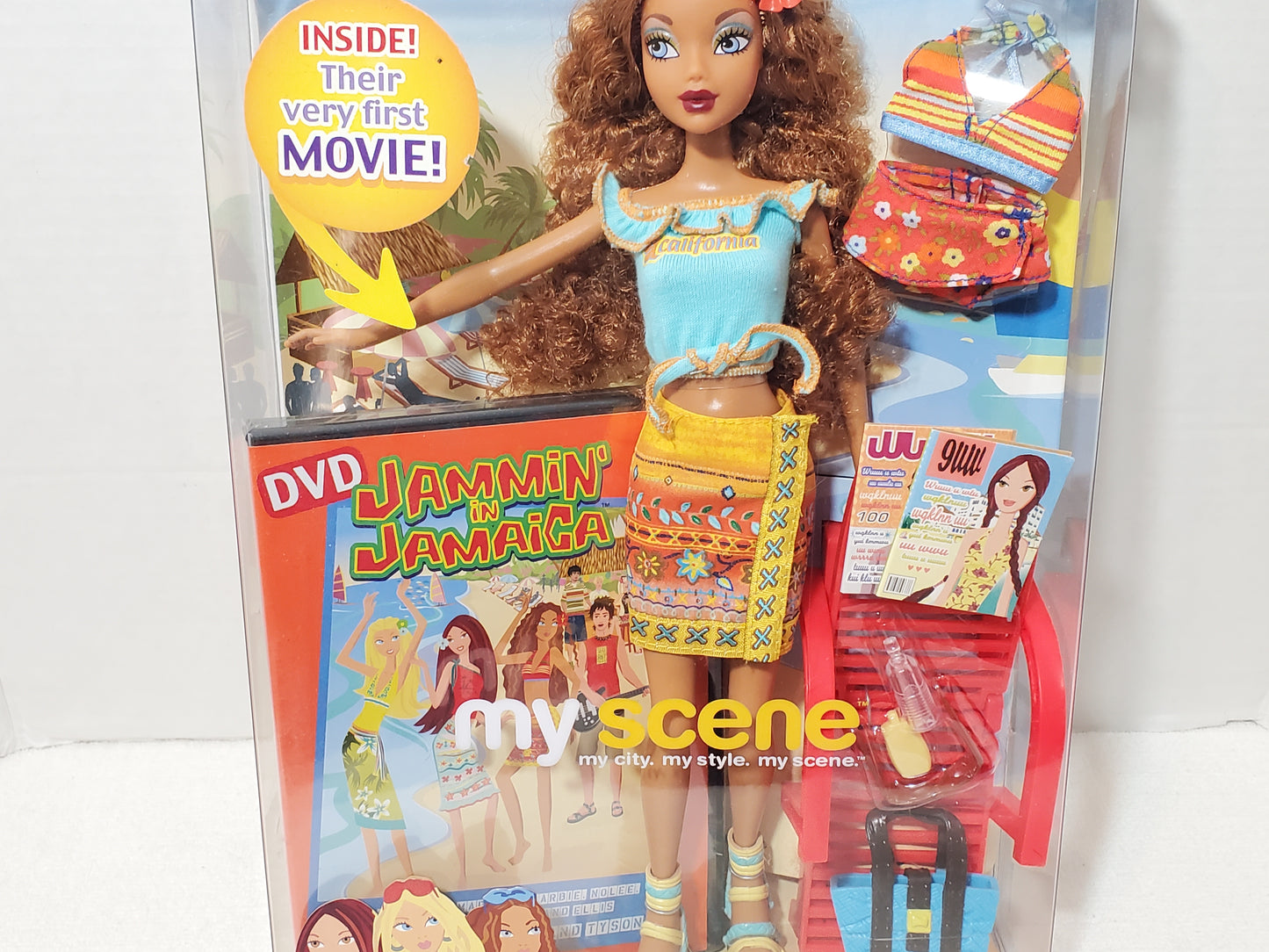 2004 Mattel My Scene Jammin' in Jamaica Madison Doll DVD Accessories New Vintage
