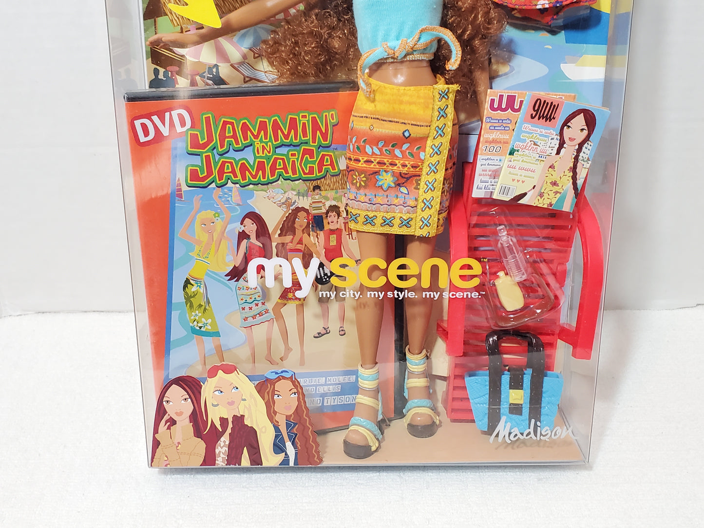 2004 Mattel My Scene Jammin' in Jamaica Madison Doll DVD Accessories New Vintage