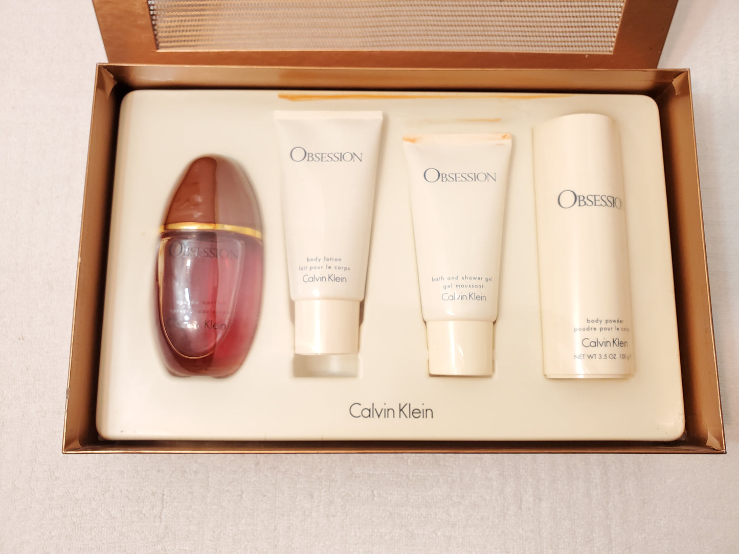 Vintage Calvin Klein Obsession for Women's 4 Piece Gift Set 3.4 oz Eau de Parfum