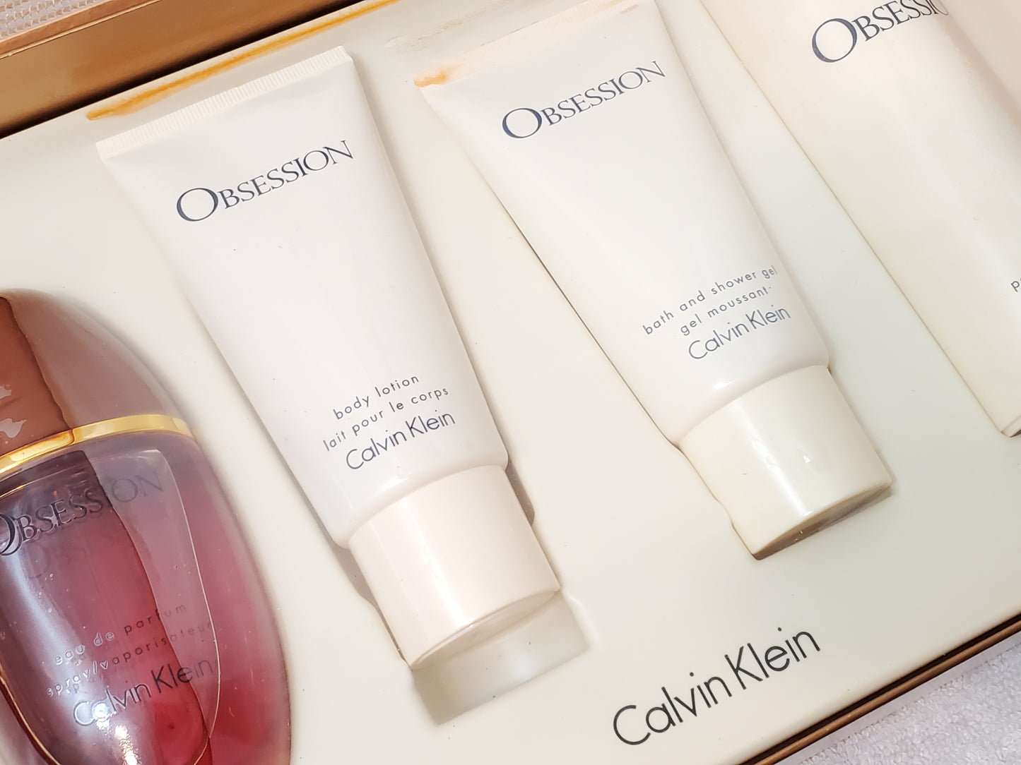 Vintage Calvin Klein Obsession for Women's 4 Piece Gift Set 3.4 oz Eau de Parfum