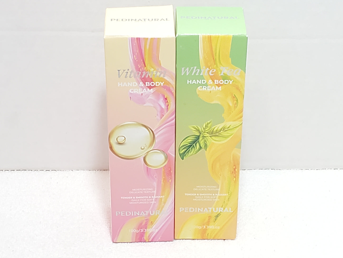 Lot of 2 PEDINATURAL New Hand & Body Cream Set Vitamin & White Tea 100g / 3.39oz