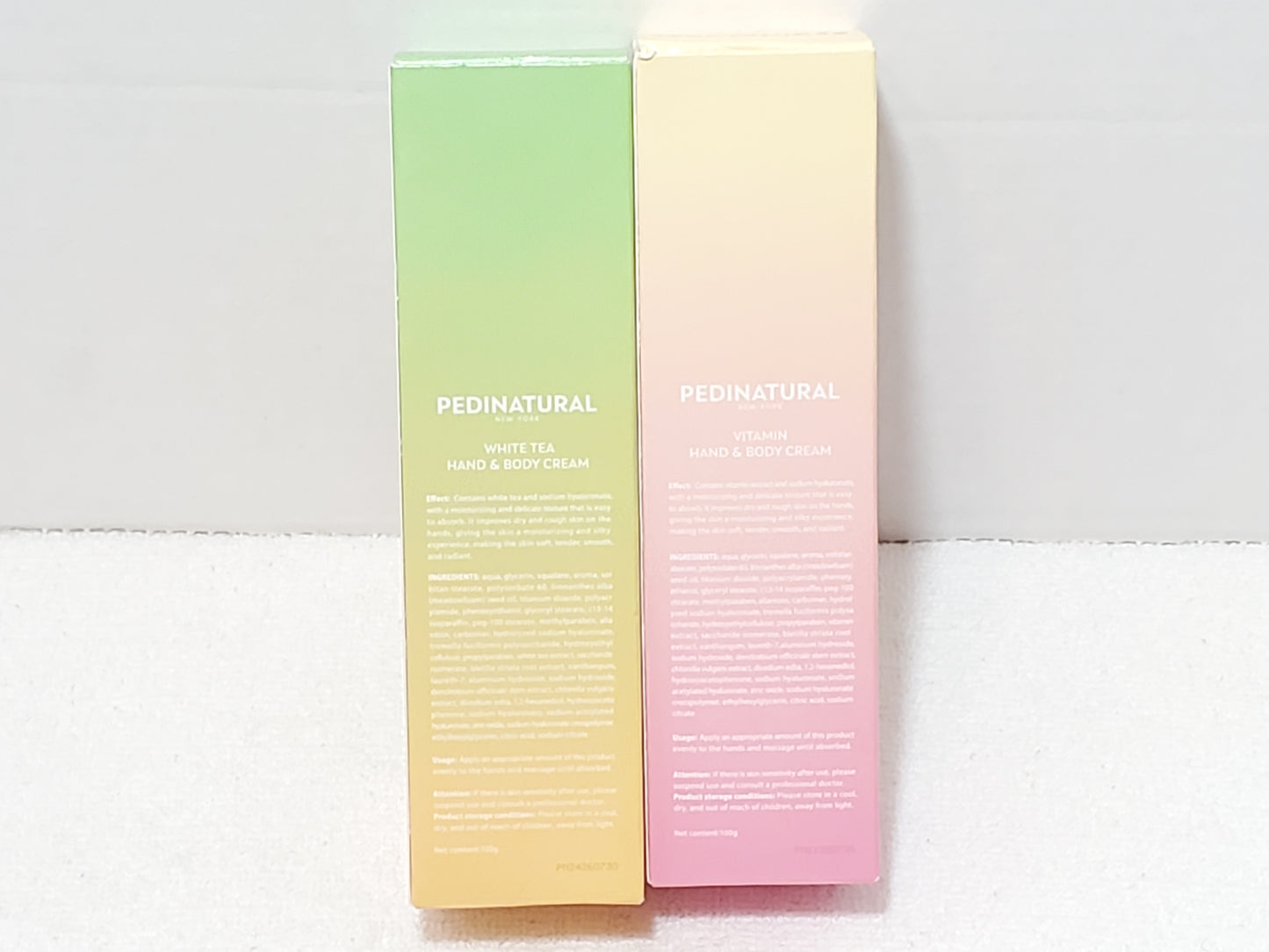 Lot of 2 PEDINATURAL New Hand & Body Cream Set Vitamin & White Tea 100g / 3.39oz