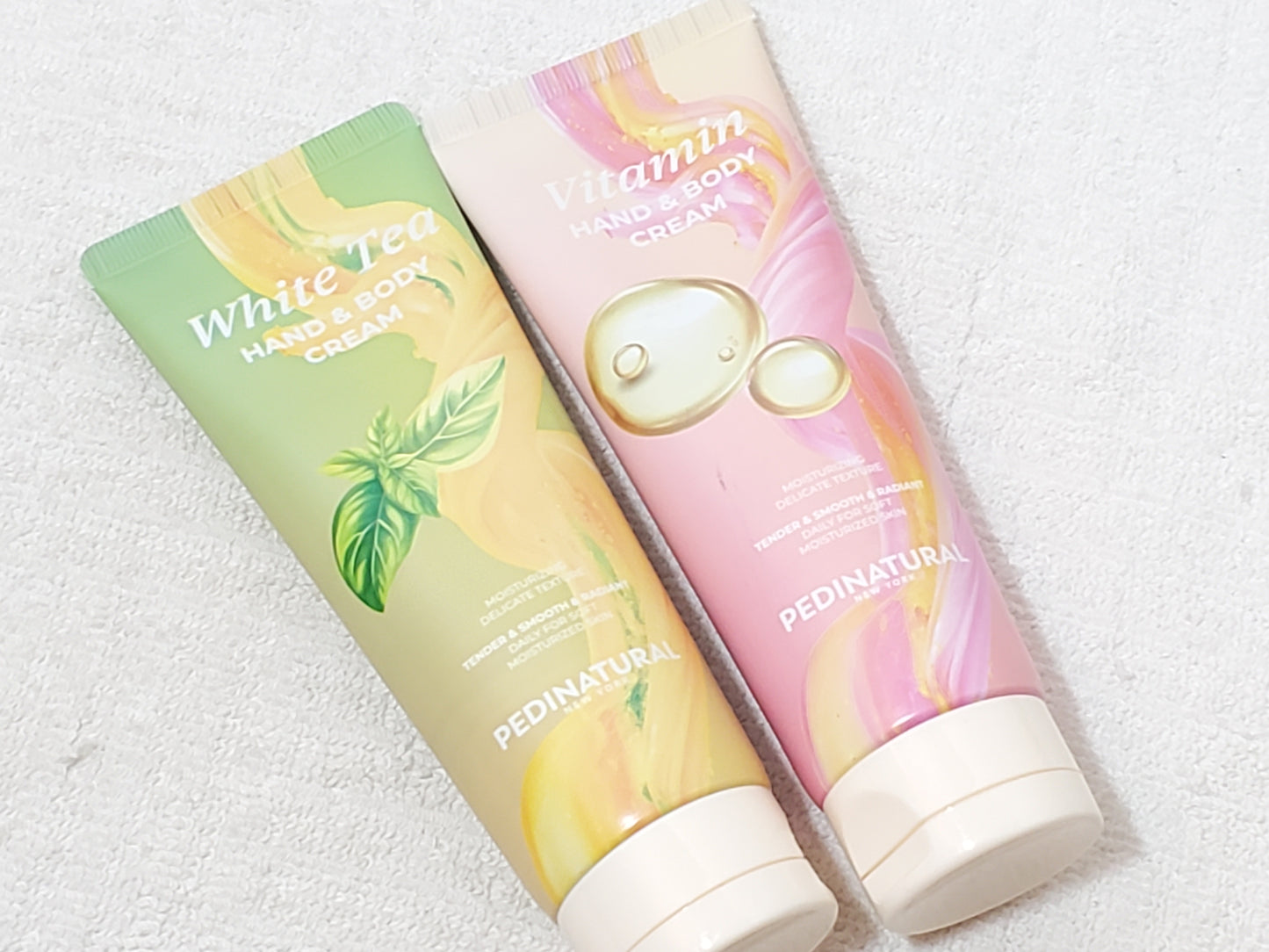 Lot of 2 PEDINATURAL New Hand & Body Cream Set Vitamin & White Tea 100g / 3.39oz