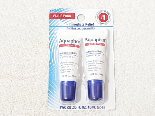Aquaphor Lip Repair Ointment Moisturizing 0.35 oz / 10 ml Pack of 2 New Sealed