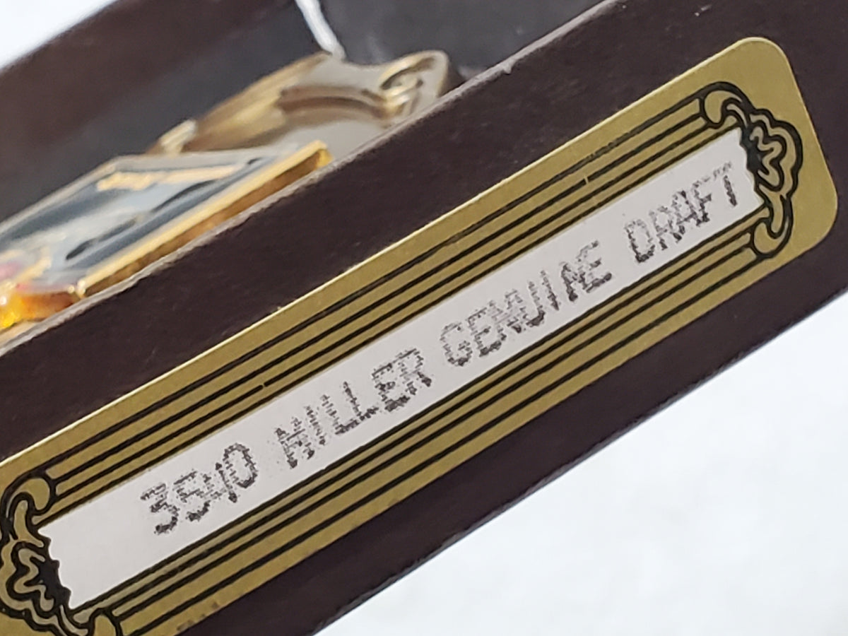 Vintage Miller Genuine Draft Beer Logo Belt Buckle 1980's Solid Brass 3540 Box