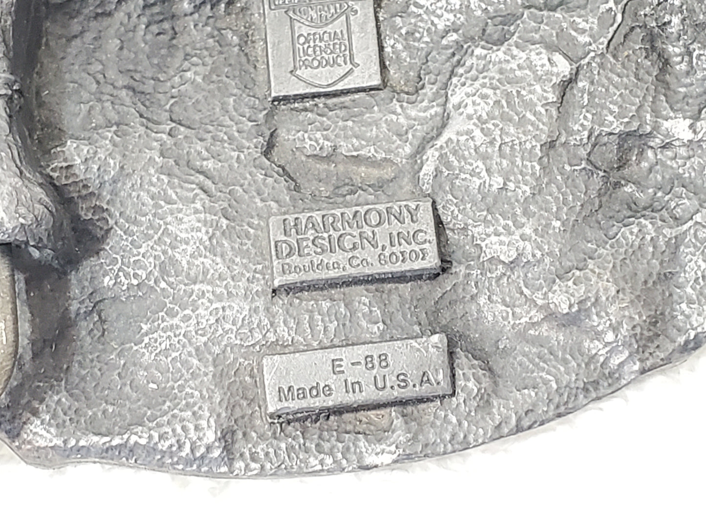 Harley Davidson Belt Buckle Vintage 1980's Solid Pewter Red Roses Green Leaves