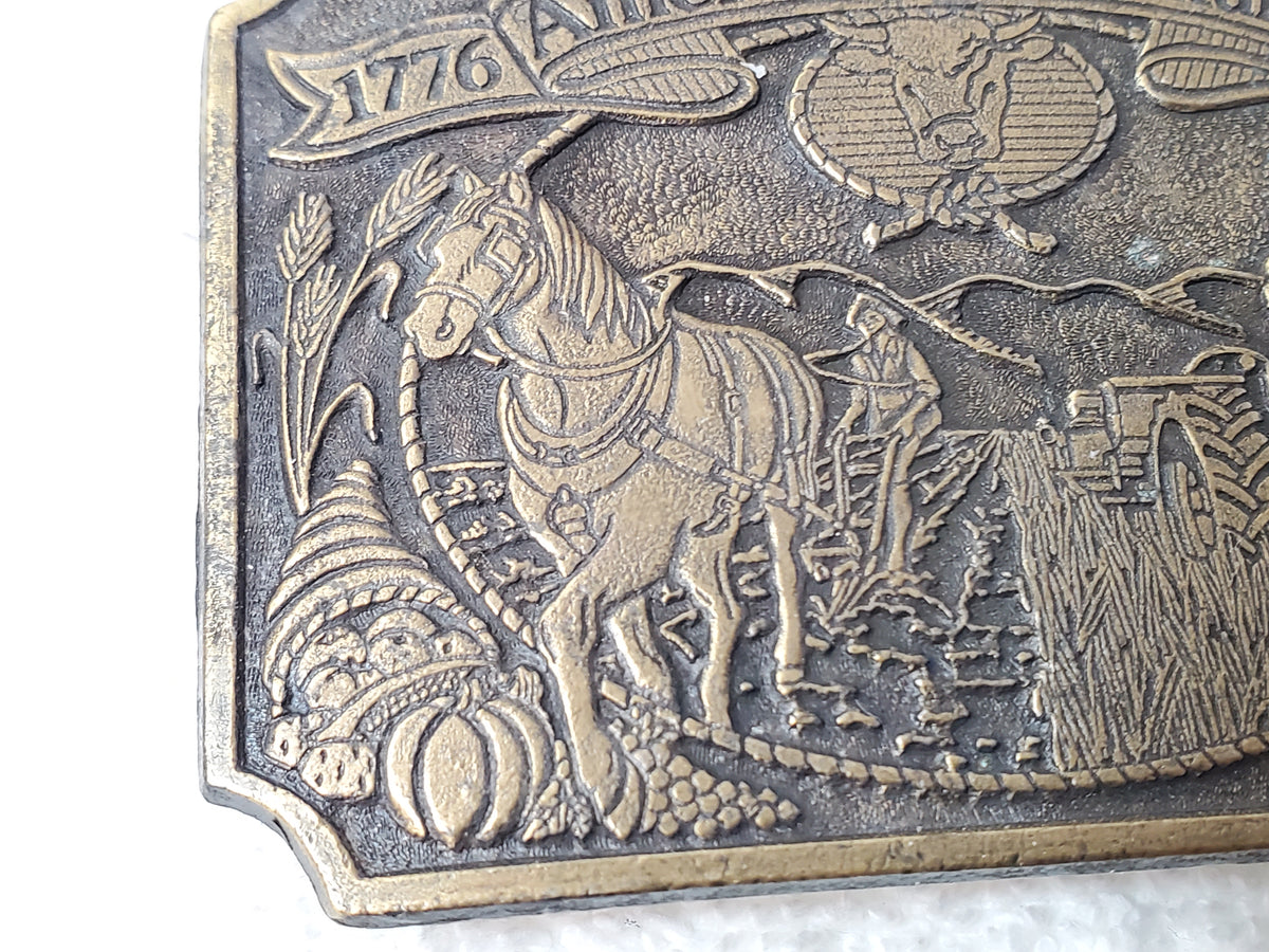 Ortho American Agriculture Bicentennial 1776-1976 Chevron Chemical Belt Buckle
