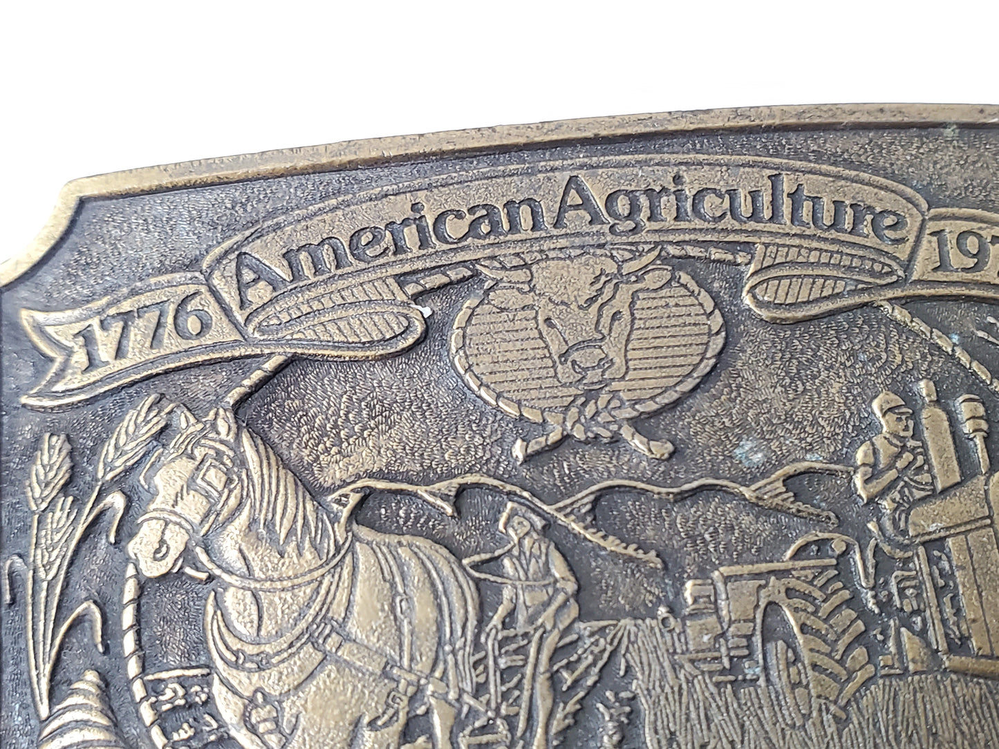 Ortho American Agriculture Bicentennial 1776-1976 Chevron Chemical Belt Buckle