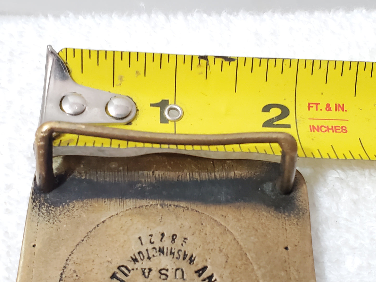 Vintage Solid Brass Operating Engineers Local 825 Belt Buckle New Jersey N.Y.
