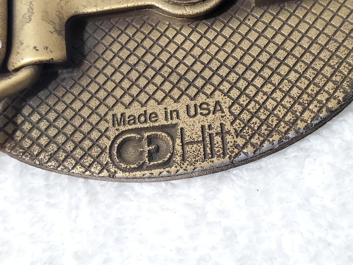 Vintage AT&T Lightguide Brass Belt Buckle Fiber Optics Made in USA by CD Hit