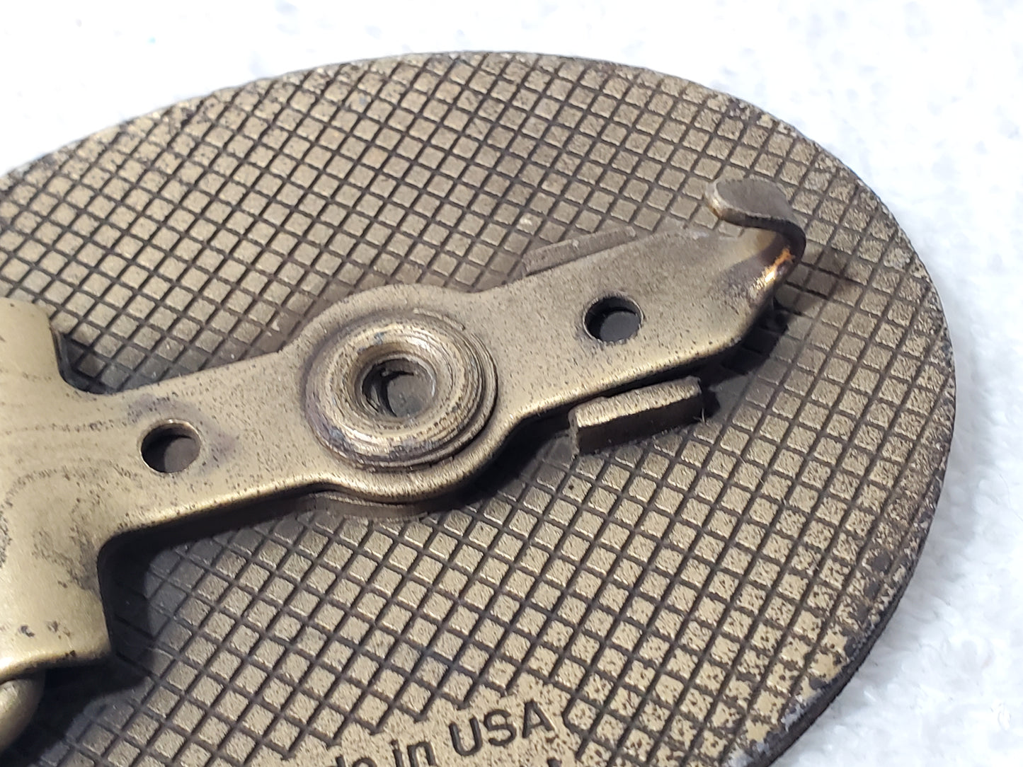 Vintage AT&T Lightguide Brass Belt Buckle Fiber Optics Made in USA by CD Hit