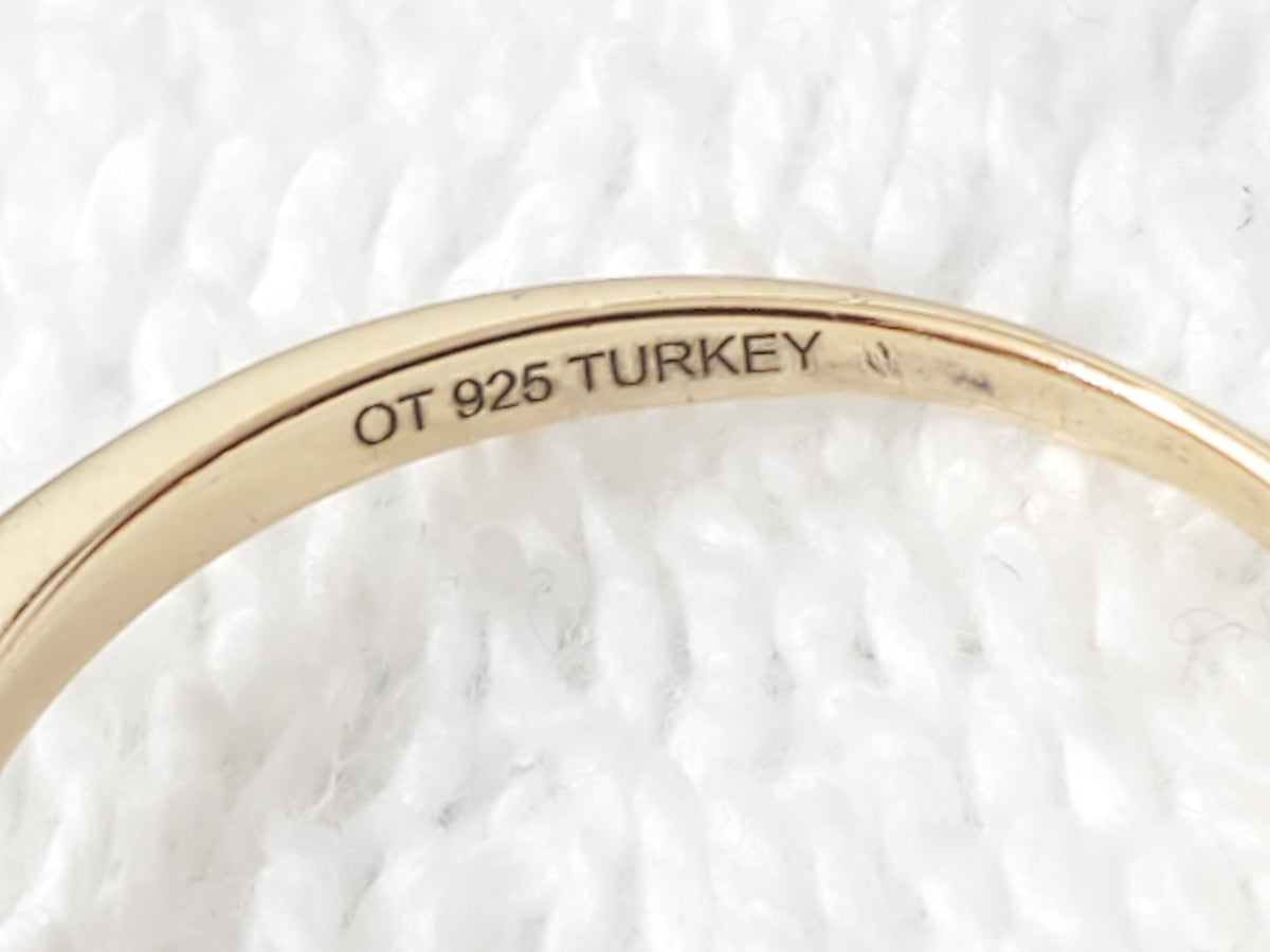 Vintage Gold Plated 925 Sterling Silver Garnet Stone Ring Made in Turkey