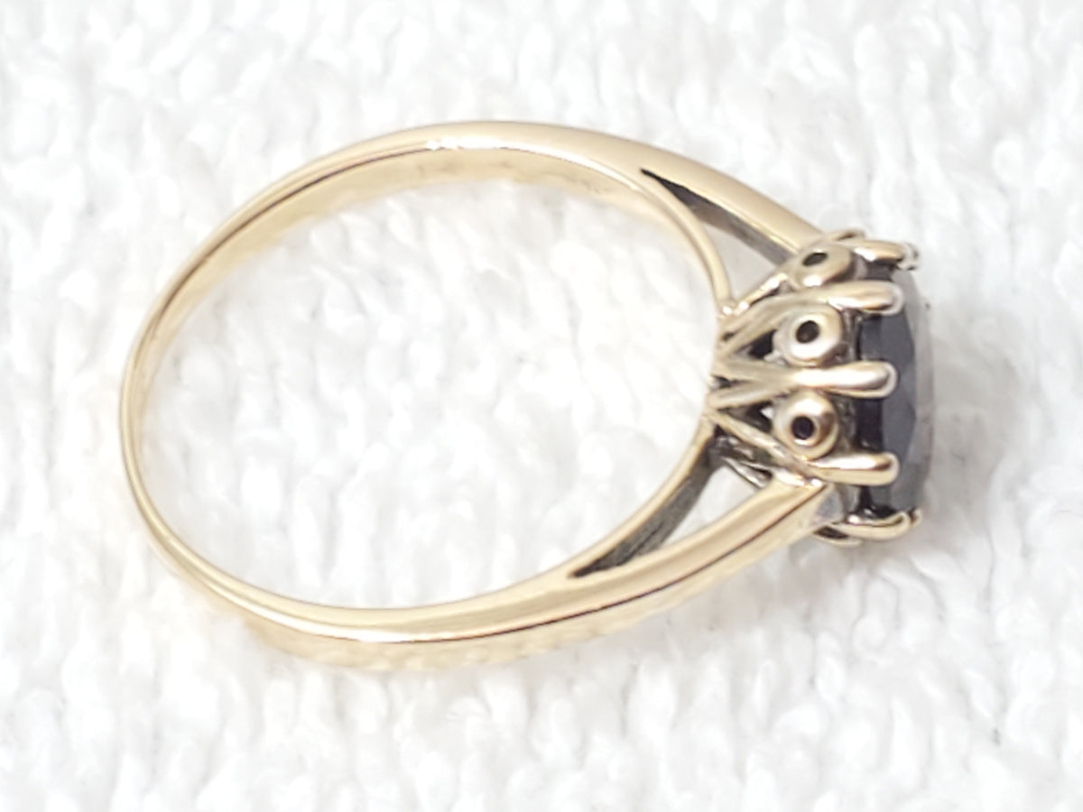 Vintage Gold Plated 925 Sterling Silver Garnet Stone Ring Made in Turkey